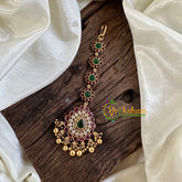 Premium AD Stone Maang Tikka -Gold Bead-Tilak-G10533